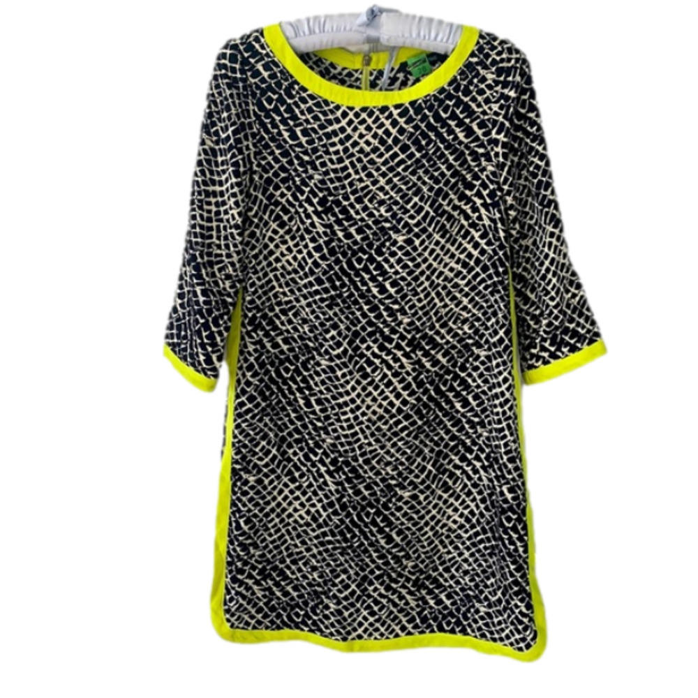 Alice and Trixie Snake Print Neon Trim Silk Shift Dress